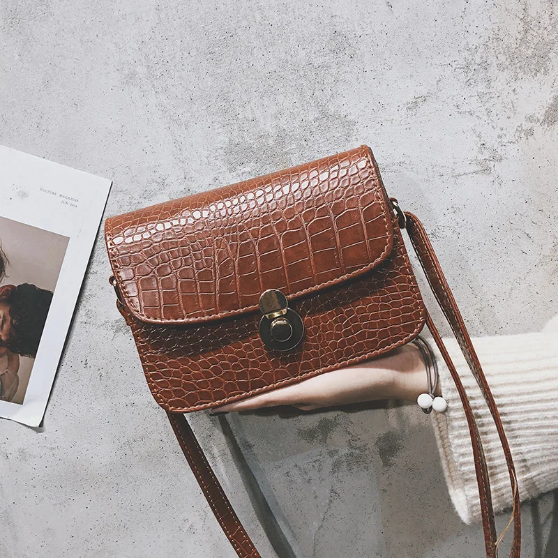 

Pu Stone Pattern Simple Europe And America WOMEN'S Fashion Handbag 2019 New Style Lock Stereotypes WOMEN'S Shoulder Bag Oblique