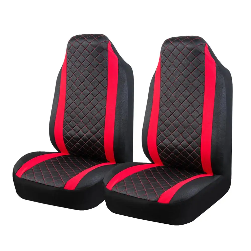 

Car-pass Universal Car Seat Cover Pu Leather Red Blue Front 2 Covers For Most Cars