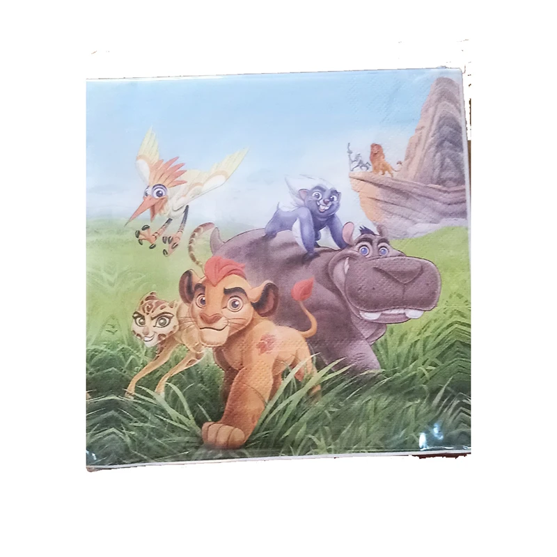 20pcs napkins Лев Guard тема вечерние украшения детский душ вечерние принадлежности Король Лев тарелки салфетки для стаканчиков Лев Guard баннеры - Цвет: 20pcs napkins