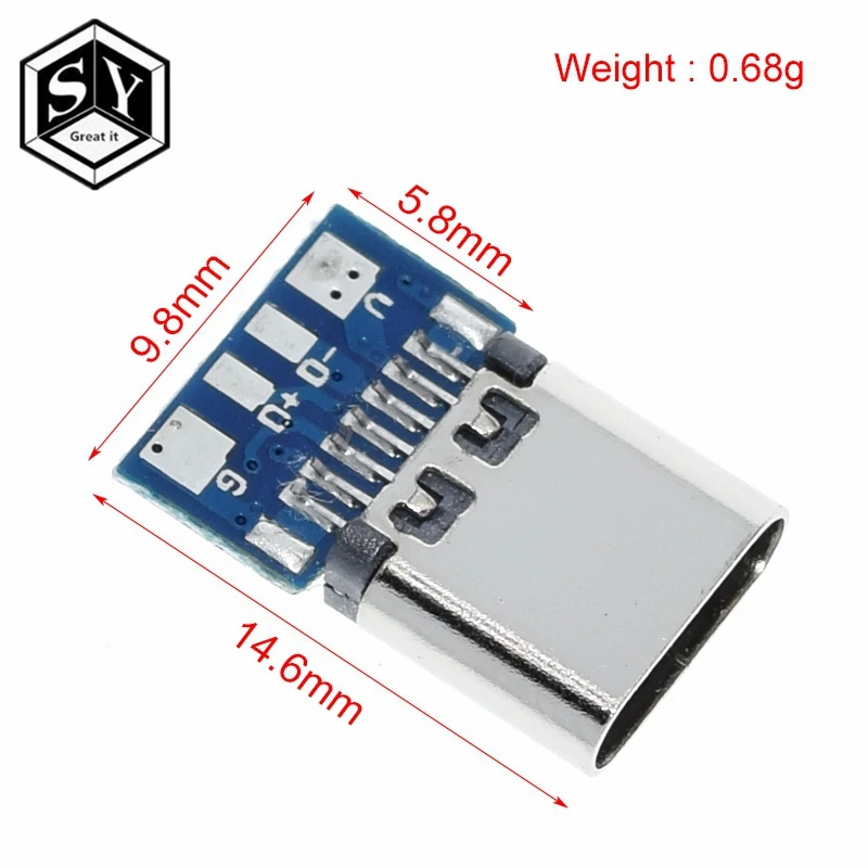 10 шт. USB 3 1 Тип C разъем 12/24 шпильки гнездо/гнездо адаптер розеток для припоя