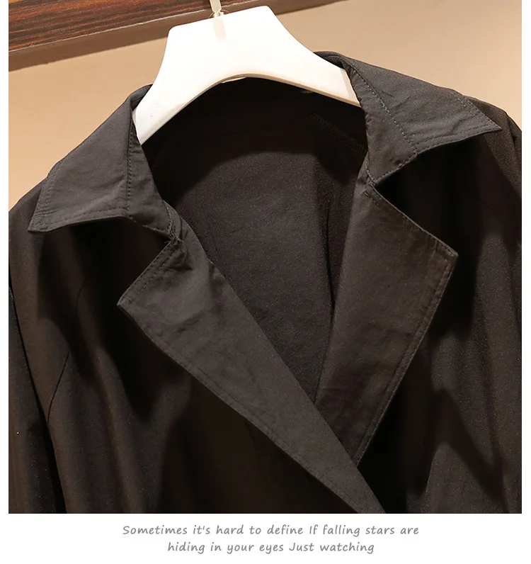 Осенняя одежда стиль корейский стиль большой размер толстый мм плюс размер d свободный приталенный Тренч для похудения