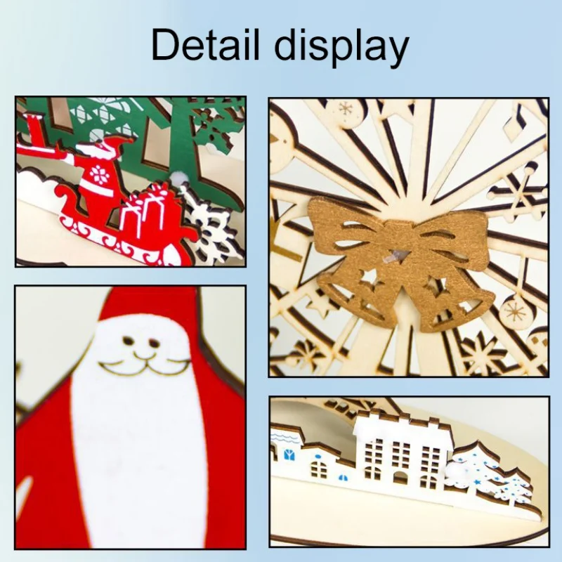 Рождественский деревянный мультфильм DIY Дерево сочетание украшения Санта Клаус орнамент кулон Новогоднее украшение Дети DIY подарок для дома