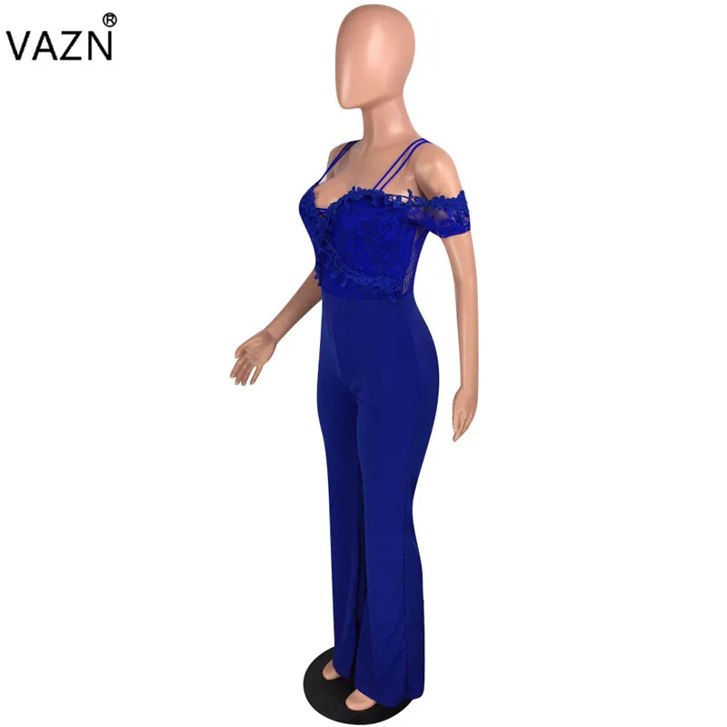 VAZN WYNZ8202 сексуальный клубный специальный открытый модный без пятен Спагетти ремень с высокой талией 2 цвета женский длинный широкий комбинезон