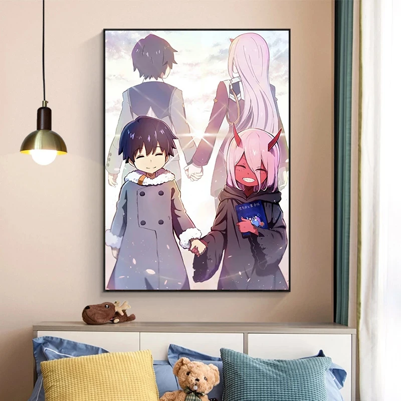 

Anime Manga Darling In The Franxx Art Posters Canvas Painting Posters and Prints Cuadros Wall Art Picture for Living Room Decor