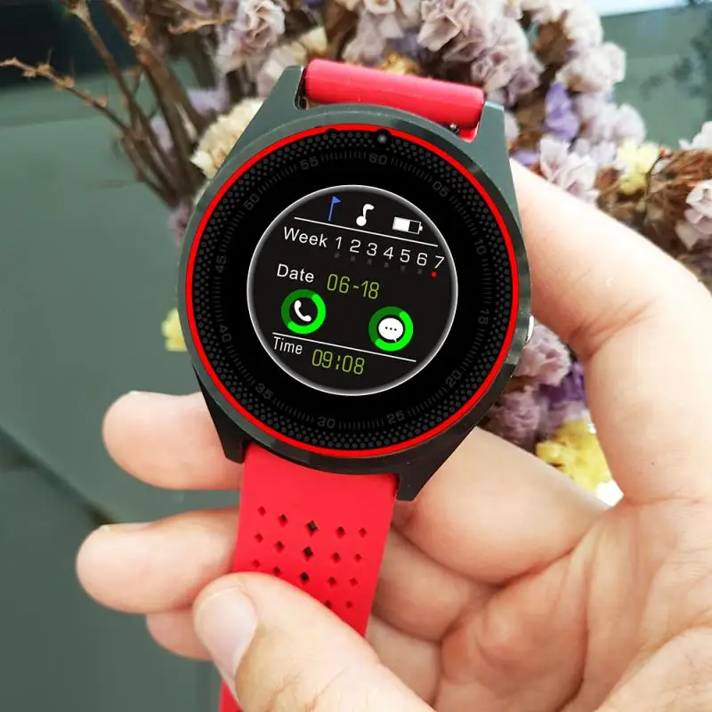 V9 Smart Watch Support Camera Bluetooth Smartwatch SIM Card Wristwatch for Men Women Children Wearable Devices Sport watch