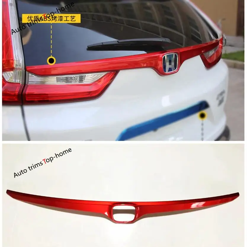 Yimaautoпланки tailgate Задняя Крышка багажника планки стример Подходит для Honda CRV CR-V аксессуары углеродного волокна/Красный ABS
