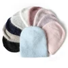 VISROVER-gorros de piel de conejo para mujer, 10 colores, lurex, color sólido, el mejor regalo de otoño, cálido y suave ► Foto 2/6