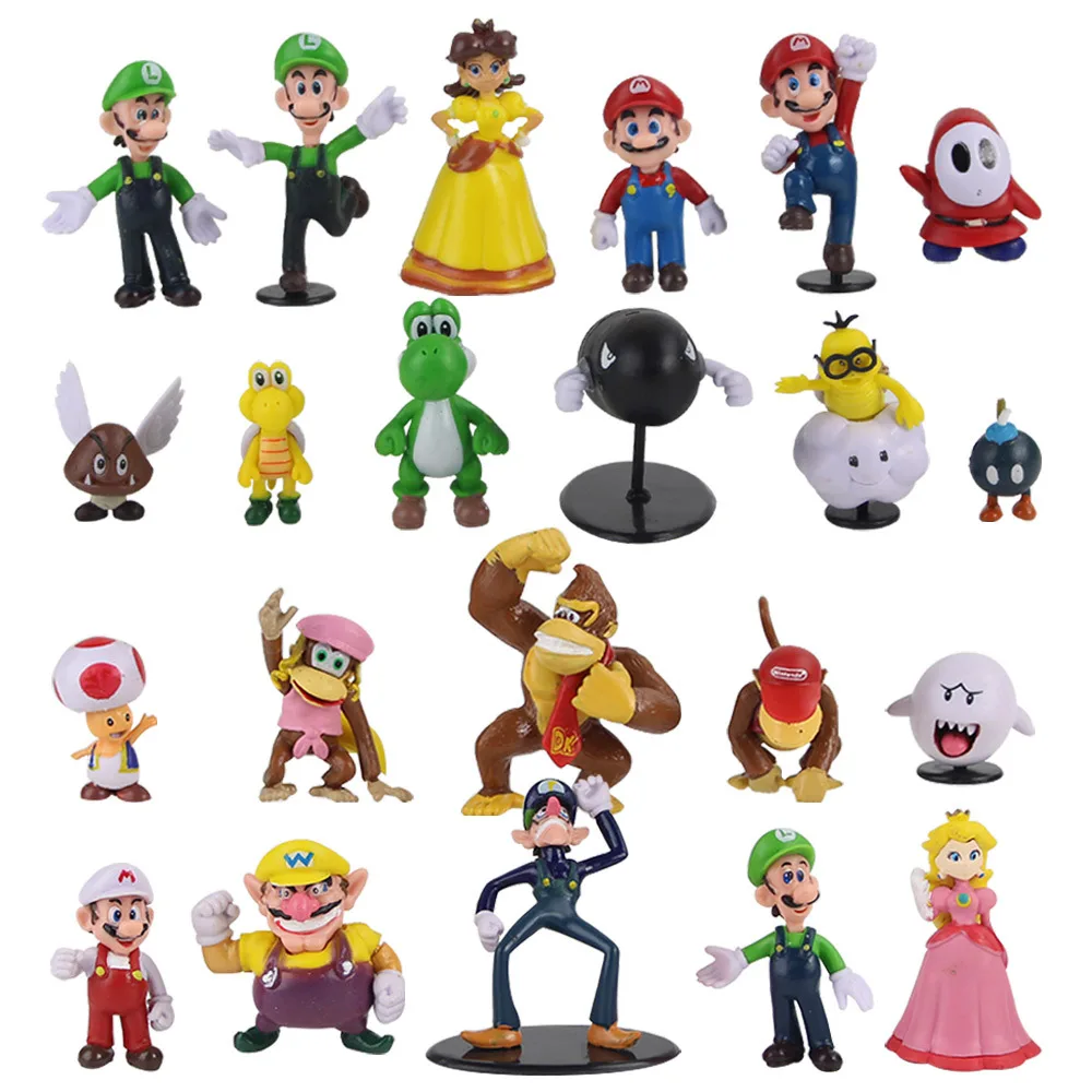 Новый дизайн набор искусственных игрушек в стиле аниме Марио Луиджи Bowser гриб