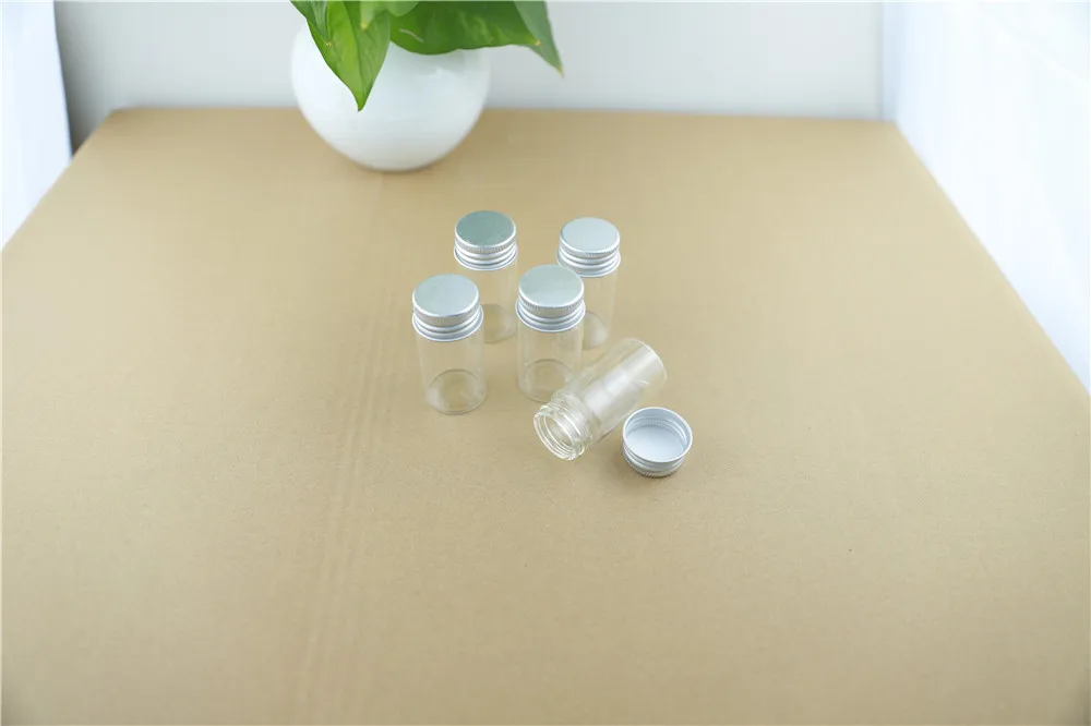 24PCS 30mm 25ml Cute Small Glass Bottles Aluminum Caps Glass Tiny Jars Vials Transparent Glass Containers Perfume Bottles (7)