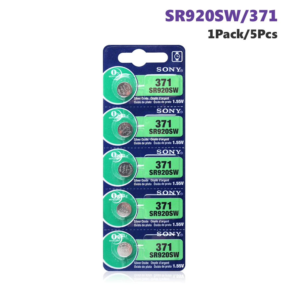 5 шт. для sony AG6 371 SR920SW 920 1,55 в часы батарея CX69 S21 605 SR920SW 371 Кнопка монетница Сделано в Японии