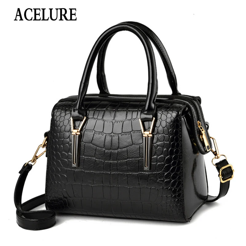 

ACELURE Designer Shopping Purses All-match Clutch Hard Alligator PU Leather Pillow Shape Women Bags Solid Color Fashion Handbags