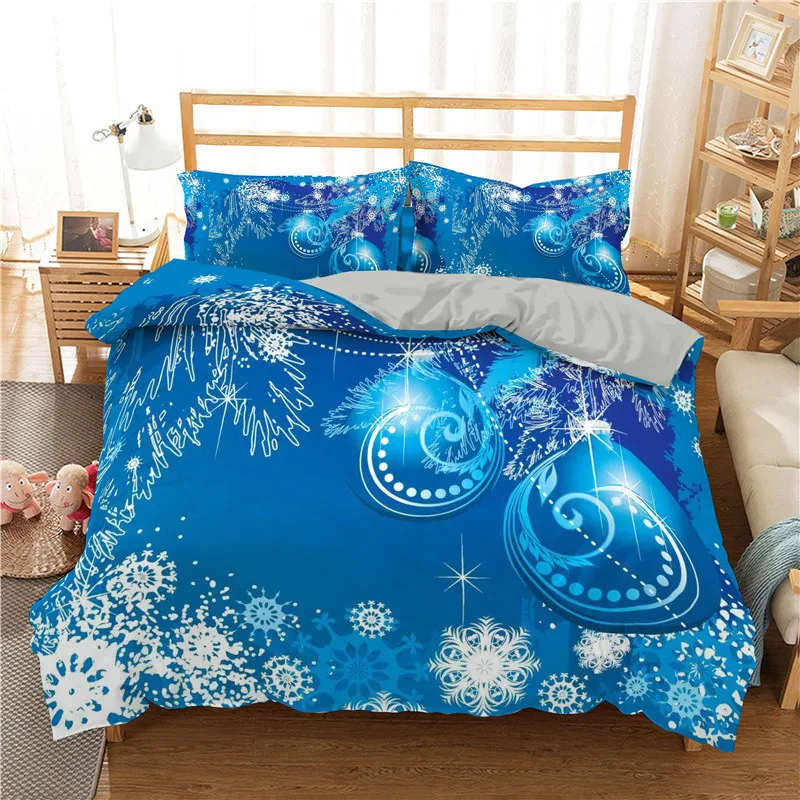 ZEIMON Merry Christmas 3d Bedding Set Deer Printed Bedspread Duvet Cover Set Queen King Microfiber Set Decor Home Textile 2/3pcs - Цвет: SXJ0567-4