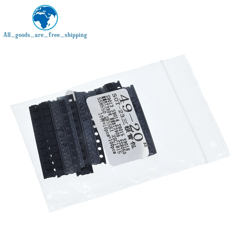 Набор транзисторов TZT SOT 23 SMD S9013 S9014 S9015 S9018 MMBT3904 MMBT3906 SS8050 SS8550 2N5551 2SC1815 всего 10 видов