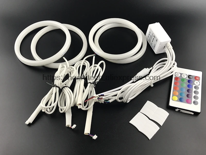 HochiTech 5050 SMD Хлопок многоцветный RGB светодиодный набор ангельских глаз с пультом дистанционного управления для Chevrolet Chevy AVEO 2011- стайлинга автомобилей