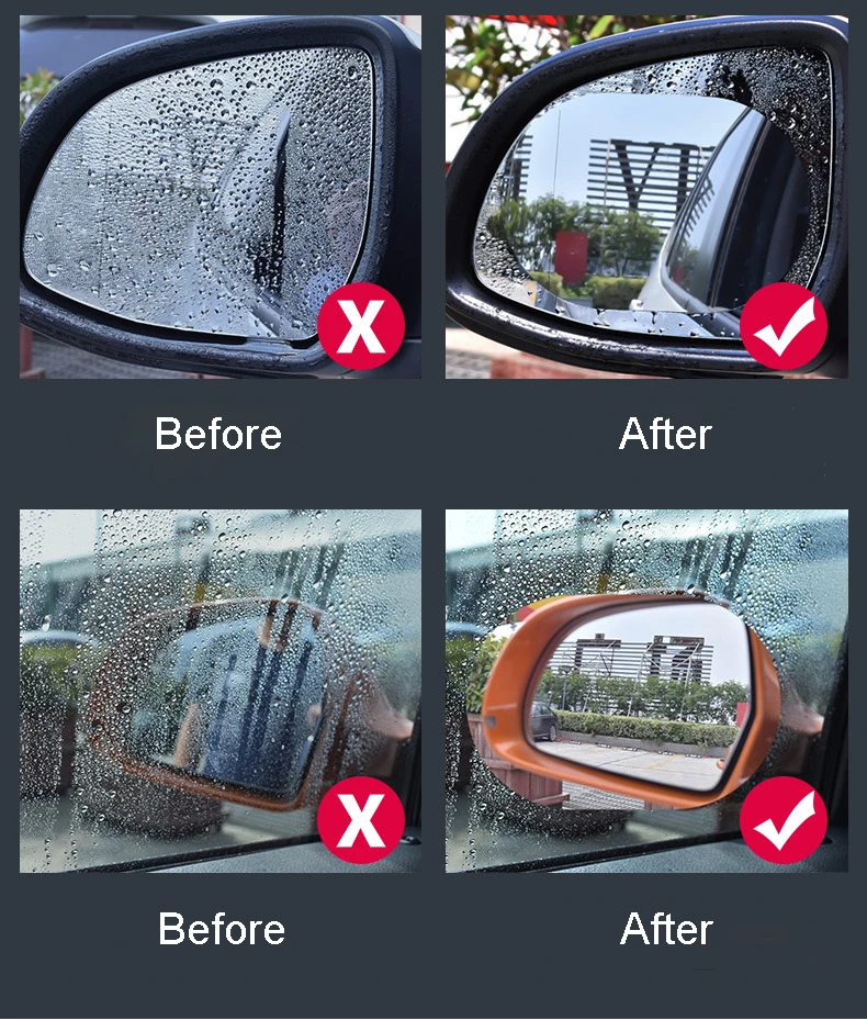 2 шт нано противотуманная Автомобильная зеркальная пленка, прозрачная пленка, анти-светильник, автомобильная зеркальная защитная пленка заднего вида, водонепроницаемый непромокаемый автомобильный стикер