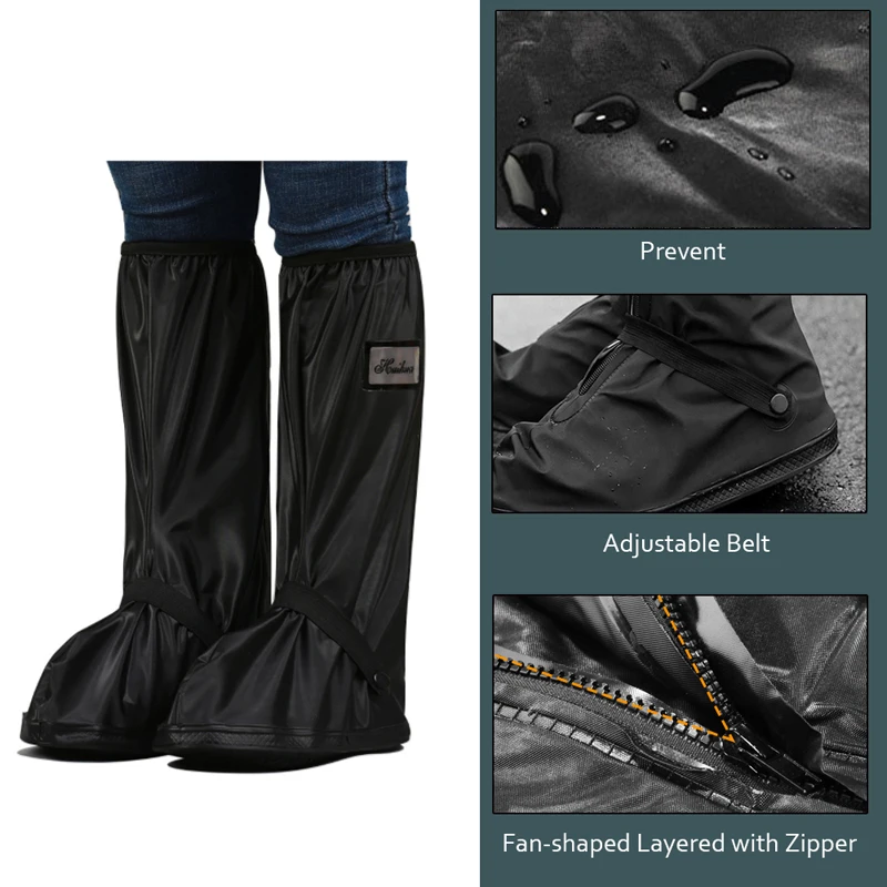 Soumit Waterproof Rain Shoe Cover for Motorcycle Cycling Bike Men Women Reusable Boot Overshoes Boots Shoes Protector Covers