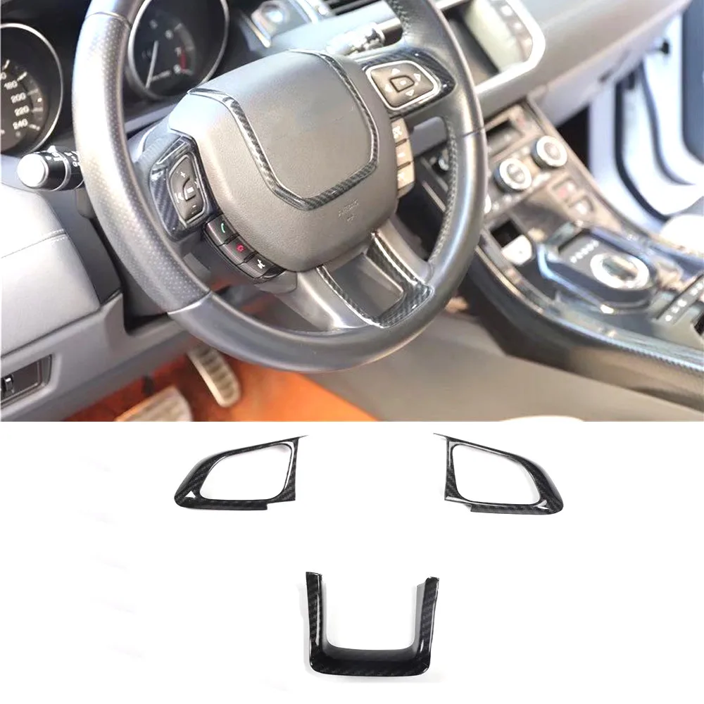 

For Land Rover Range Rover Evoque 2012-2018 Car Steering Wheel Switch Button Decoration Frame Trim Styling Auto Moldings 3pcs