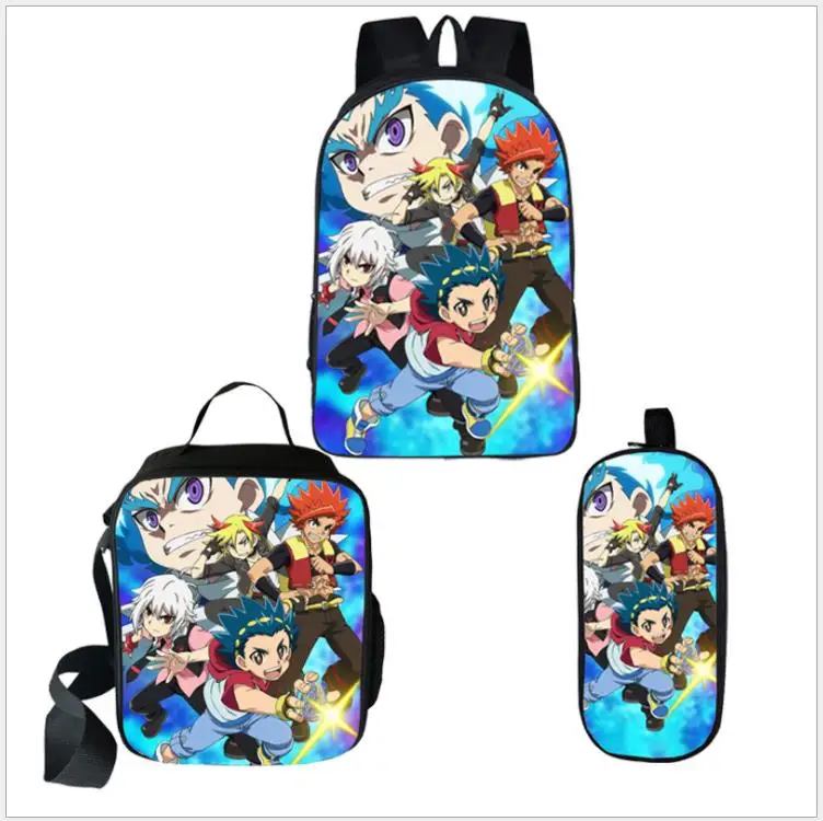Picture color 3 шт./компл. высокое качество Beyblade рюкзак модный подарок-сюрприз рюкзак для девочек-подростков, одежда для красивых для мальчиков и девочек школьный ранец - Цвет: Picture color