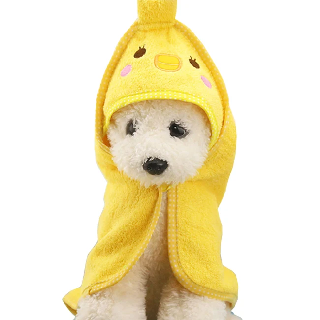 Yellow Милое полотенце для собак, мягкое сушильное банное полотенце для собак, кошек, толстовки для щенков, супервпитывающий банный халат, необходимый чистящий товар - Цвет: Yellow