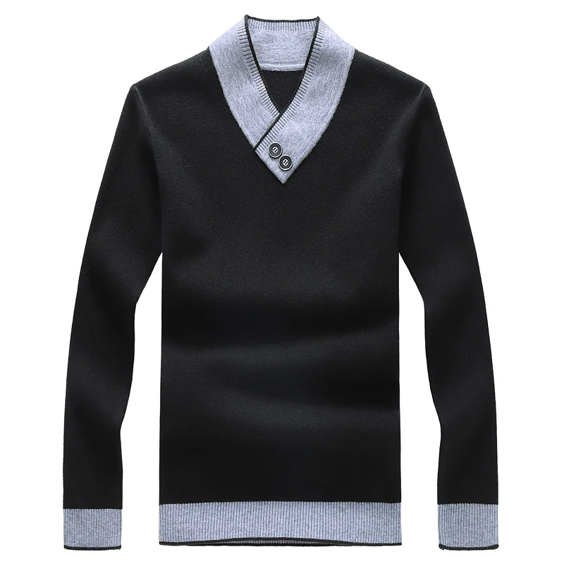 

V Neck Sweater Male Fashion Vintage New Style Mens Sweaters And Pullovers Casual 2019 Autumn Sweater Thick Cashmere M-8XL 7XL