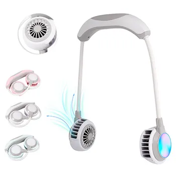 

3 Wind Speeds Fan USB Rechargeable Mini Bladeless Neck Band Hanging Pocket Fan Mini Desk Rechargeable Quiet Office