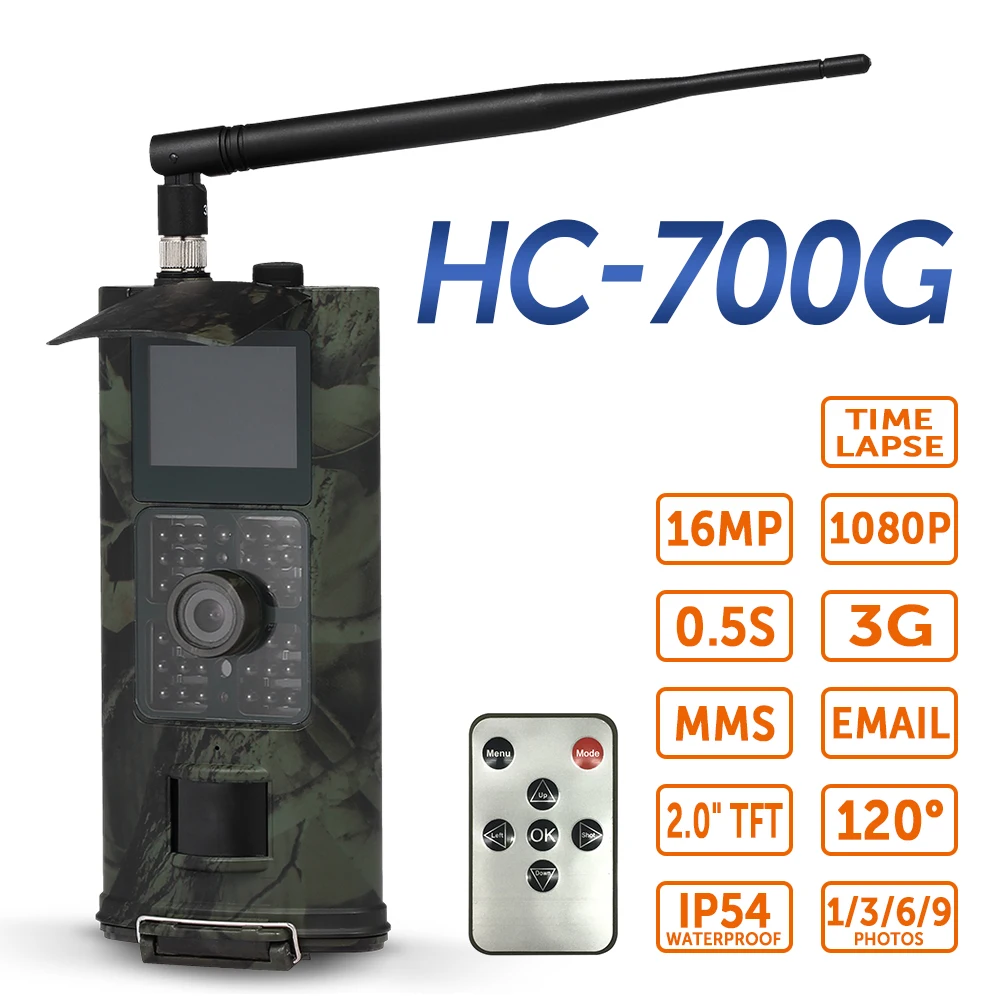 

16MP 1080P 2G SMS GSM Trail Camera Infrared Night Vision Hunting Camera Wildlife Scouting Camera PIR Sensor IP54 Waterproof
