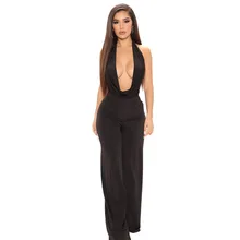 

2022 Women New High Quality Jumpsuit Custom Fashion Caped Lady wide Leg V neck Jumpsuit