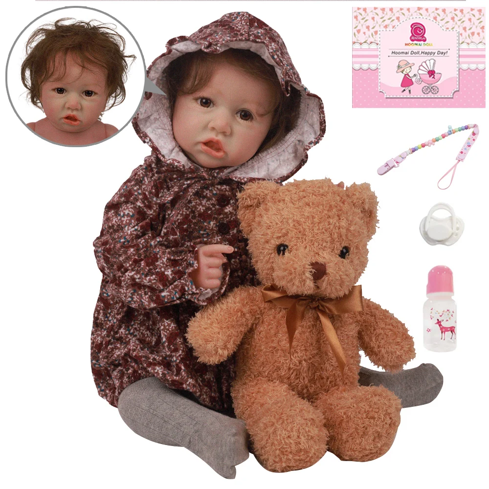 2" прекрасная мода Bebe Reborn Baby Doll полное тело мягкий винил тело силиконовый тело Реалистичная кукла ребенок день рождения Рождественские подарки 50 см