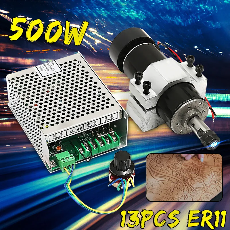 

110-220V 500W Spindle Motor With Speed Governor 52mm Clamp For CNC Machine