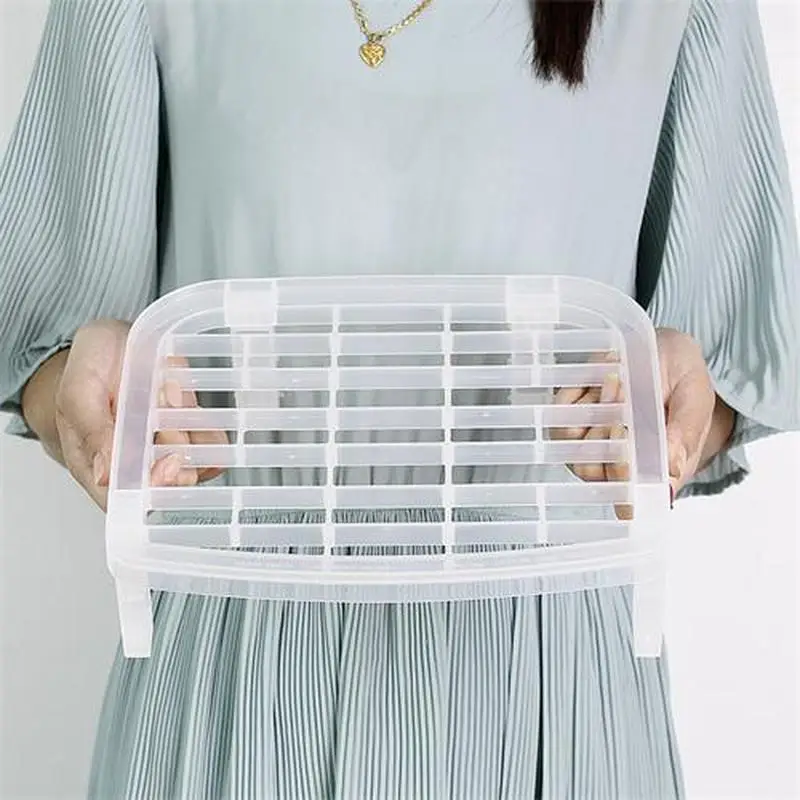 Single Layer Dish Plate Storage Organizer Transparent Antibacterial Vertical Rack Creative Kitchen Frame Space-Saving YHJ121712