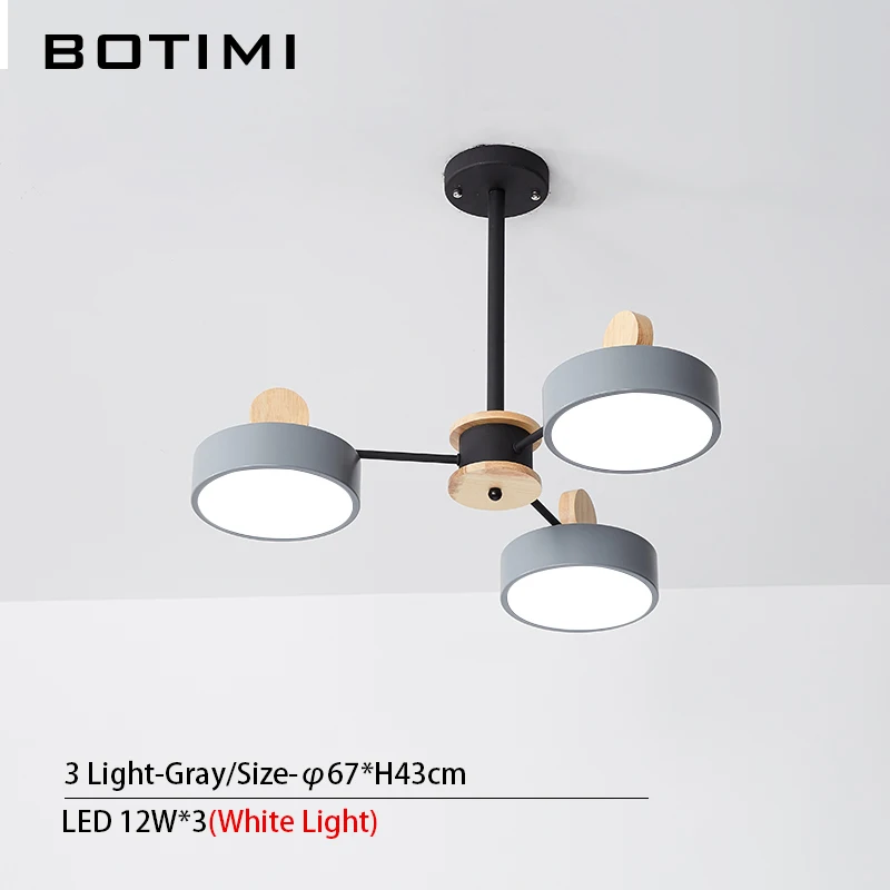 GY 3 - White Light BOTIMI, Новое поступление, скандинавский светодиодный канделябр для зала, круглые металлические канделябры, 3, 6, 8 огней, люстры для столовой в помещении - Цвет абажура: GY 3 - White Light