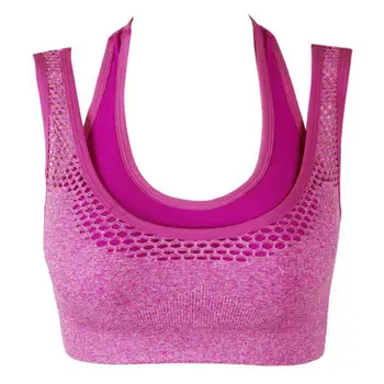 

Shockproof Fake two-piece Sports Bra No Steel Ring Breathable quick-drying Run Fitness Beauty Vest-type Women Bra With Pad QHAG