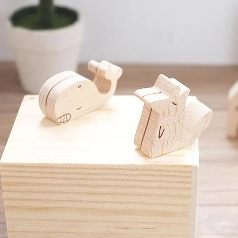 

1 Pcs Cartoon Animals Fox Cat House Wooden Information Folder Clips Stationery Card Holder Display Board Message Memo Clip