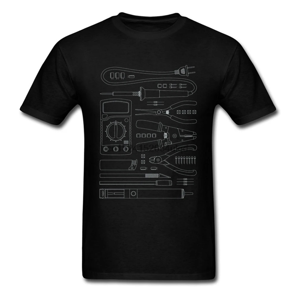 

T Shirt Hardware Hacker Tools Tee Tops Men Black TShirt Classic Gift Short Sleeve 100% Cotton O-Neck T-shirts Programmer Gift