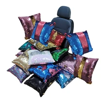 1 шт. Автомобильная подушка Русалочка блестящая Автомобильная подушка двухцветная Двусторонняя Подушка diy чехол подходит для украшения автомобиля дивана