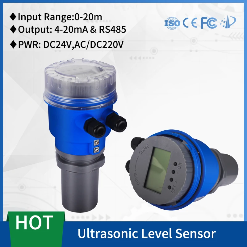 20m Range Ultrasonic Water Tank Level Meter Ultrasonic Level Sensor 4 ...