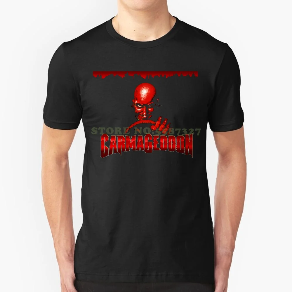 

Футболка Carmageddon, черная, с рисунком ПК, свободные футболки, Летний стиль, модные свободные футболки Swag