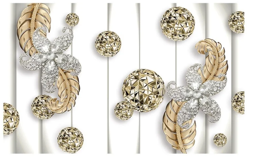 Papel de parede personalizado 3d mural jóias em relevo simples moda novo estilo chinês tulipa fundo ouro rendas jóias flor murais 29 H6b2deacece3a418f85f483ab2a9b8326z