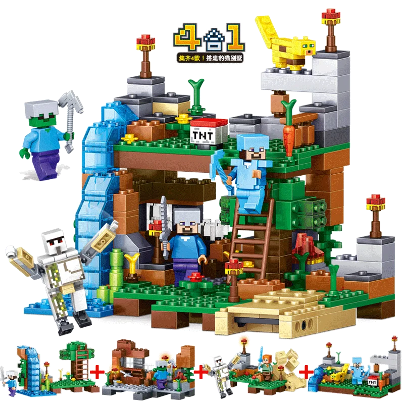 4в1 мой мир деревенский строительный блок NinJjago Дракон блоки Совместимые L@ egoed фигурки город кирпичи развивающие игрушки для детей
