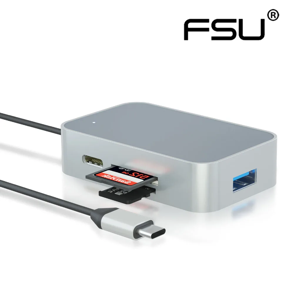 Концентратор usb type c 60 Вт PD адаптер для зарядки высокоскоростной 5 Гбит/с USB 3 0
