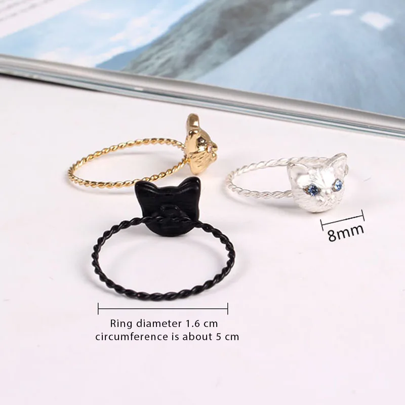 Трендовые женские кольца с милым котом, милые животные, минималистичное ювелирное изделие, Anillos Mujer, модные милые изящные кольца для женщин и девушек, подарки
