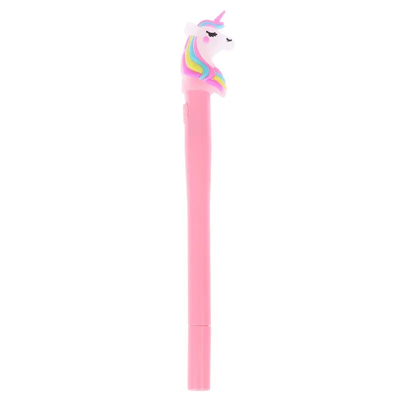 Розовый 1 Pcs Creative Cute Cartoon Gel Pen Novelty LED Lights Pen Student Writing Signing Pen Gift Stationery School Supplies - Цвет: Розовый