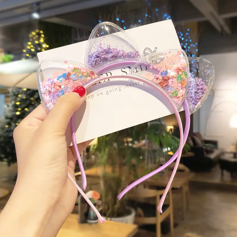 1Pcs Girls Hairbands Cute Cat Ears Headband Baby Korean Children Princess Kids Hair Accessories Scrunchie Christmas Gift | Детская