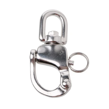 

Stainless Steel Heavy Duty Snap Shackle D Ring Swivel Bail Marine Boat Yacht Sailing