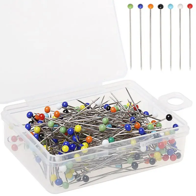 

Hot XD-250 Pieces Sewing Pins Ball Glass Head Pins Straight Quilting Pins For Dressmaker Jewelry Decoration