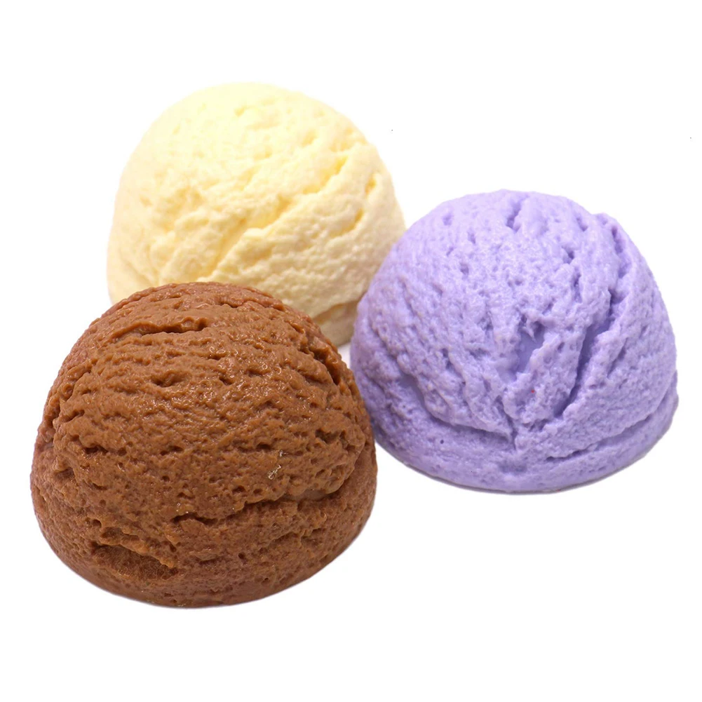 

3pcs/set Artificial Shop Decorative Foods Colorful PVC Simulation Ice Cream Ball Chocolate Biscuits Stick Food Model