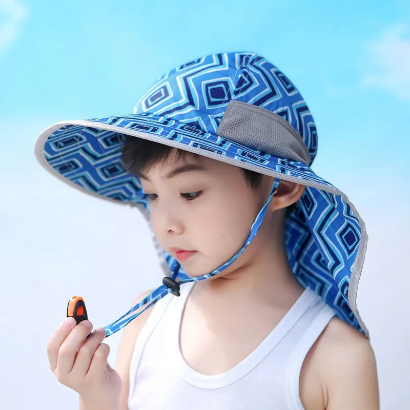 Kid Bucket Hat Wide Brim Children Sun Hat Bucket Cap Sunshade UV Protection Summer Beach Girls Travel Outdoor Casual Sun Hats