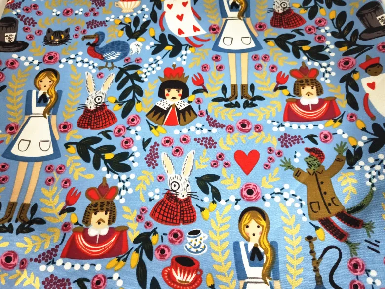 ZENGIA 50*148 см бронзовая Alice Dream in Wonderland хлопковая парусиновая ткань для домашнего текстильного шитья Diy скатерть/Сумка/Подушка/диван