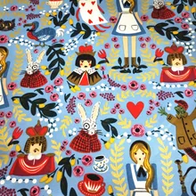 ZENGIA 50*148 см бронзовая Alice Dream in Wonderland хлопковая парусиновая ткань для домашнего текстильного шитья Diy скатерть/Сумка/Подушка/диван