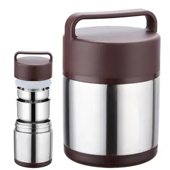 

Stainless Steel Pot Insulated Soup Lunch Box Large Capacity Double Vacuum Cup Insulation Barrel Lunch Jar Thermal Bento